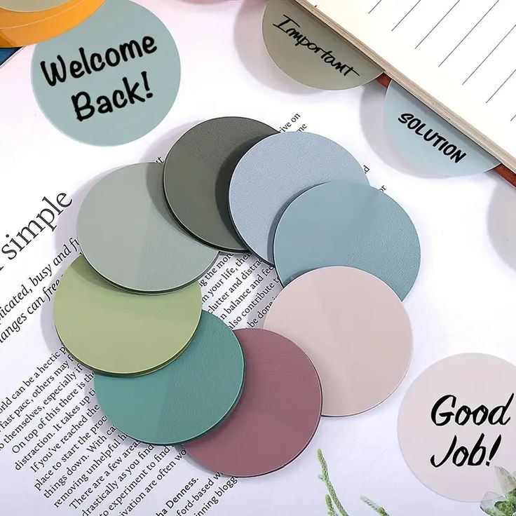 Round Muted Transparent Sticky Notes