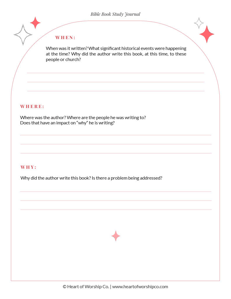 Book of the Bible Study Journal Printable