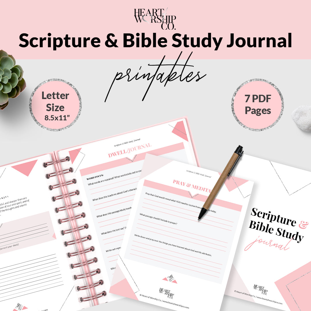 Scripture & Bible Study Journal Printable – Heart of Worship Co. scripture-bible-study-journal-printable-heart-of-worship-co