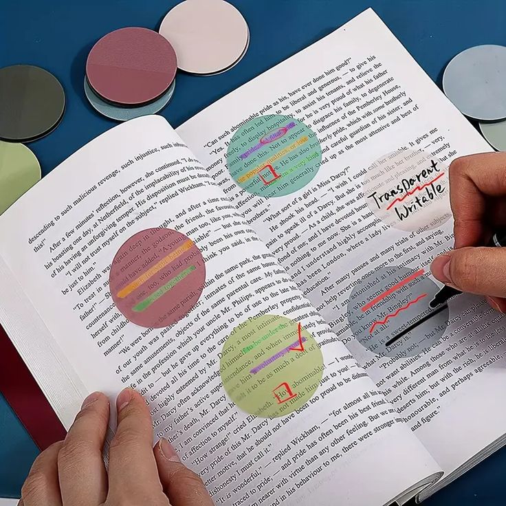 Round Muted Transparent Sticky Notes