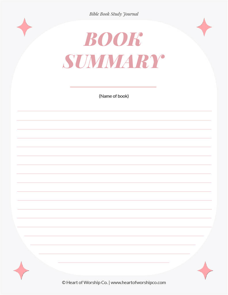 Book of the Bible Study Journal Printable