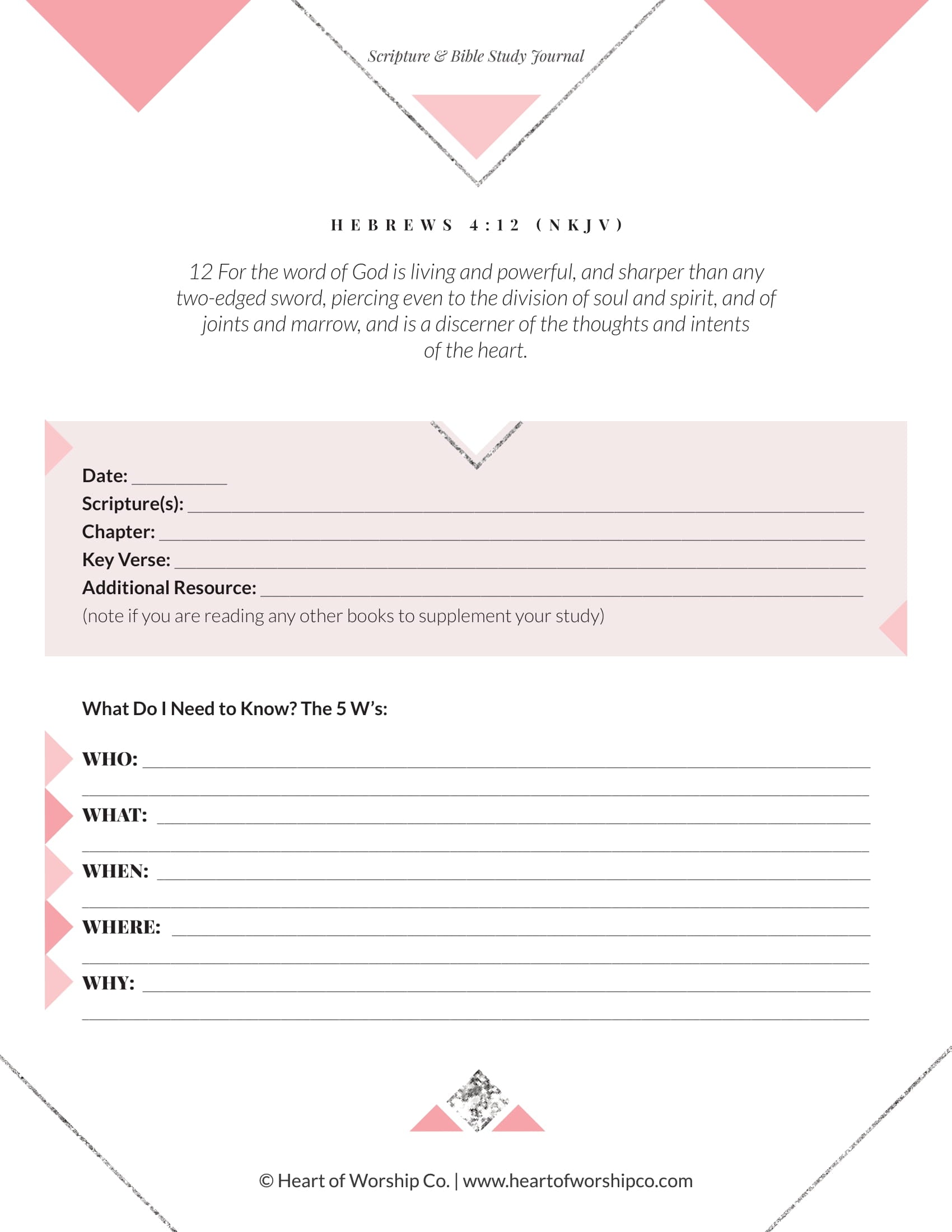 Scripture & Bible Study Journal Printable