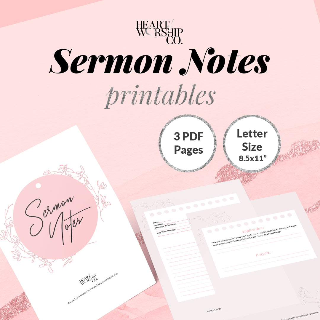 Sermon Notes Printable – Heart of Worship Co.