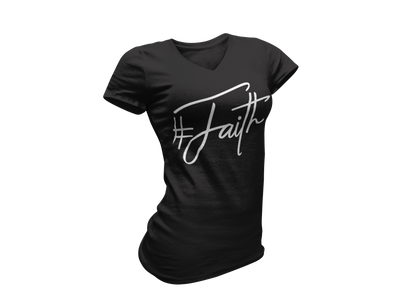 Faith Hashtag - Women's V-Neck